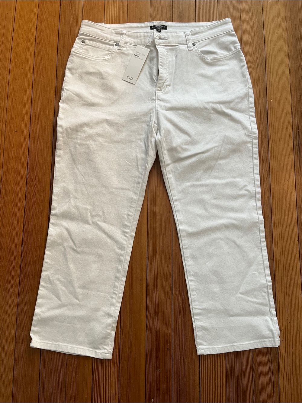 NWT Eileen Fisher White Bootcut Jean 14P